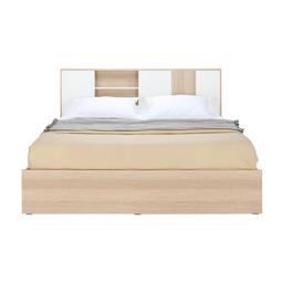 เตียงนอน พร้อมกล่องเก็บของใต้เตียง รุ่นร็อตเตอร์ดัม ขนาด 6 ฟุต - สีเลอร์บานา โอ๊ค/ขาว