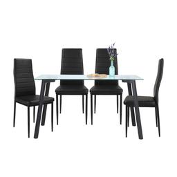 ชุดโต๊ะอาหาร รุ่นกลาสเซีย+ชิโน่ (โต๊ะ 1+เก้าอี้ 4) - สีดำ