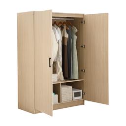 Furinbox ตู้เสื้อผ้า 2 บานประตู รุ่นเฟส ขนาด 120 ซม. - สีธรรมชาติ