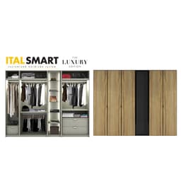 ตู้เสื้อผ้า อิตัล-สมาร์ท รุ่น 3.0 LUX07 - สีไลท์โอ๊ค / กระจกใสชา
