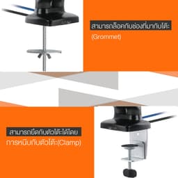 แขนจับจอ 2 แขน เออร์โกเทรน รุ่น Robot 02 GEN2 - สีดำ