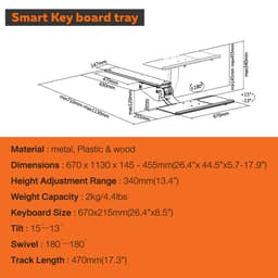 ที่วางคีย์บอร์ด เออร์โกเทรน รุ่น Smart Keyboard tray- สีดำ