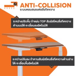โต๊ะทำงานปรับระดับ เออร์โกเทรน รุ่นเจน 5 ขนาด 200 ซม. - สีดำ/ขาว
