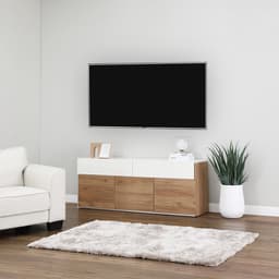 ตู้วางทีวี รุ่นเอ็กซ์แพน ขนาด 160-270 ซม. - สีขาว/ไลท์ โอ๊ค