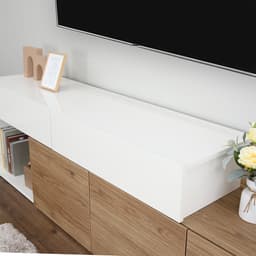 ตู้วางทีวี รุ่นเอ็กซ์แพน ขนาด 160-270 ซม. - สีขาว/ไลท์ โอ๊ค