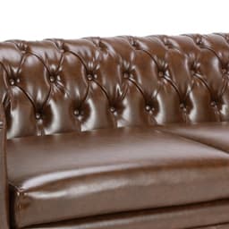 โซฟาหนัง PVC-bicast 3 ที่นั่ง รุ่นบาเซลโล่ - สีน้ำตาล