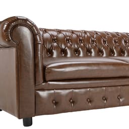 โซฟาหนัง PVC-bicast 3 ที่นั่ง รุ่นบาเซลโล่ - สีน้ำตาล