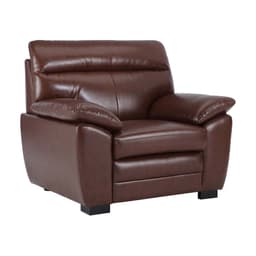 โซฟาหนัง PVC-bicast 1 ที่นั่ง รุ่นอาคีโอะ - สีน้ำตาลเข้ม