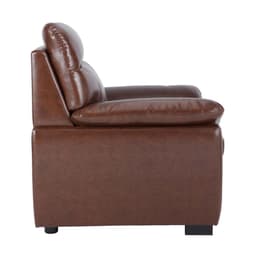 โซฟาหนัง PVC-bicast 1 ที่นั่ง รุ่นอาคีโอะ - สีน้ำตาลเข้ม