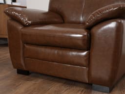 โซฟาหนัง PVC-bicast 1 ที่นั่ง รุ่นอาคีโอะ - สีน้ำตาลเข้ม