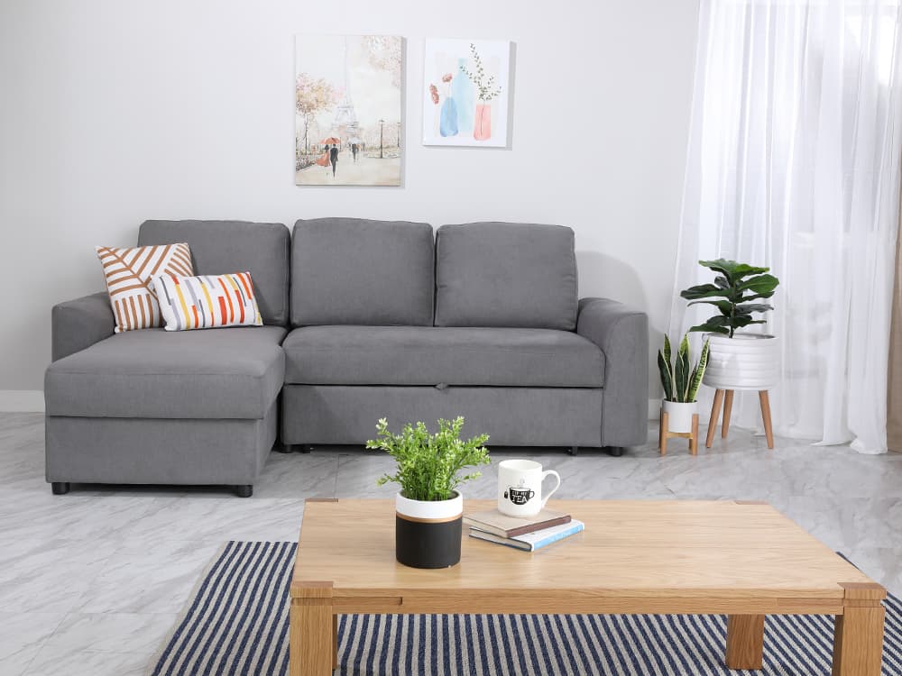 Sofa Giường Polyester DOMINUS Màu Xám