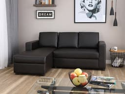 โซฟาหนัง PVC L-shape ด้านขวา รุ่นจอร์จ - สีน้ำตาลเข้ม