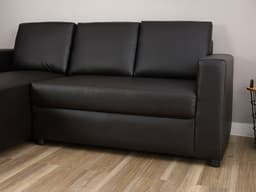 โซฟาหนัง PVC L-shape ด้านขวา รุ่นจอร์จ - สีน้ำตาลเข้ม
