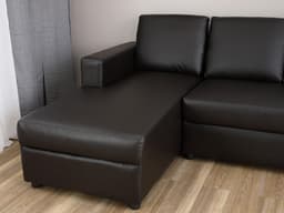 โซฟาหนัง PVC L-shape ด้านขวา รุ่นจอร์จ - สีน้ำตาลเข้ม