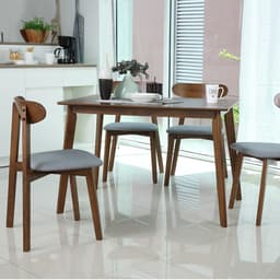 ชุดโต๊ะอาหาร รุ่นมิเชลล์ (โต๊ะ 1 ตัว + เก้าอี้ 4 ตัว) - สีวอลนัท/เทา