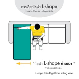 โซฟาเบดพีวีซี L-shape ด้านขวา รุ่นโดมินิค - สีน้ำตาล