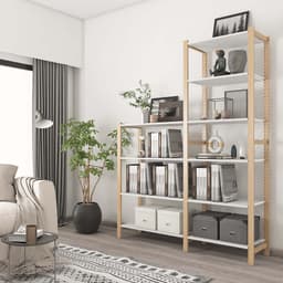 ชั้นวางของ รุ่นวู้ดเด้น สมาร์ทเฟล็กซ์ SR_02H ขนาด 148.9 ซม. - สีธรรมชาติ/ขาว