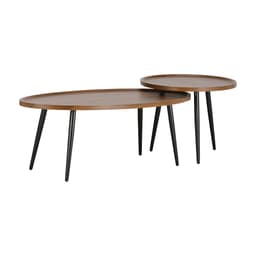 โต๊ะ Nesting รุ่นโอวาโล่ (2 ชิ้น/ชุด) - สีวอลนัท