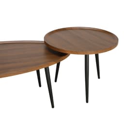 โต๊ะ Nesting รุ่นโอวาโล่ (2 ชิ้น/ชุด) - สีวอลนัท