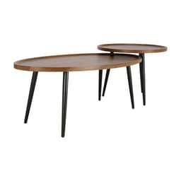 โต๊ะ Nesting รุ่นโอวาโล่ (2 ชิ้น/ชุด) - สีวอลนัท