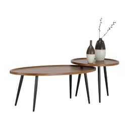 โต๊ะ Nesting รุ่นโอวาโล่ (2 ชิ้น/ชุด) - สีวอลนัท