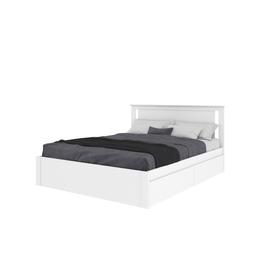 เตียงนอน พร้อมกล่องเก็บของใต้เตียง รุ่นโรม ขนาด 6 ฟุต - สีขาว