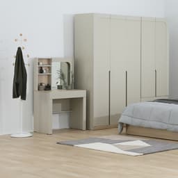 โต๊ะเครื่องเเป้ง รุ่นเมลเบิร์น ขนาด 80 ซม. - สีหินทราย/เลอบาน่า โอ๊ค