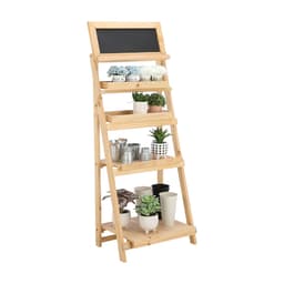 ชั้นไม้แบบพับได้+กระดานดำ ขนาด 55 x 40 x 135 ซม. - สีธรรมชาติ