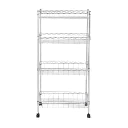 ชั้นวางของ 4 ชั้น พร้อมล้อ รุ่นเวลเน็ท ขนาด 60 x 35 x 120 ซม. - สีเงินโครเมี่ยม