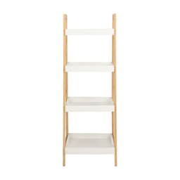 ชั้นวางของ 4 ชั้น รุ่นโนระ ขนาด 35 x 35 x 100 ซม. - สีขาว/ธรรมชาติ