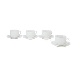 แก้วกาแฟ พร้อมจานรอง 8ชิ้น/ชุด รุ่นโนมอนด์ - สีขาว