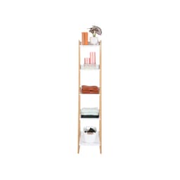 ชั้นวางของ 5 ชั้น รุ่นนูร่า ขนาด 30 x 44 x 142.5 ซม. - สีขาว/ธรรมชาติ