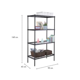 ชั้นวางของ 4 ชั้น รุ่นไวร์เน็ท ขนาด 90 x 45 x 160 ซม. - สีดำ