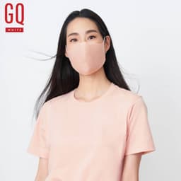GQ หน้ากากผ้าสะท้อนน้ำ 1 ฟรี 1 - สีขาว/ชมพู