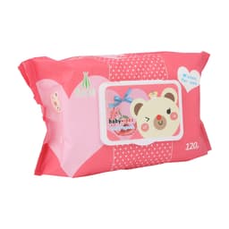 ผ้าเปียกเด็ก รุ่นอันเซิน บรรจุ 120 แผ่น - สีชมพู