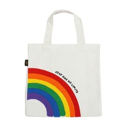 กระเป๋าแคนวาส รุ่นเรนโบว์ ฮาล์ฟ - สีครีม