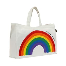 กระเป๋าแคนวาส รุ่นเรนโบว์ ฟูล - สีครีม