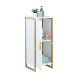 ชั้นวางในห้องน้ำ รุ่นโกฮาน ขนาด 33 x 30 x 80 ซม. - สีขาว/ธรรมชาติ