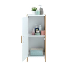 ชั้นวางในห้องน้ำ รุ่นโกฮาน ขนาด 33 x 30 x 80 ซม. - สีขาว/ธรรมชาติ