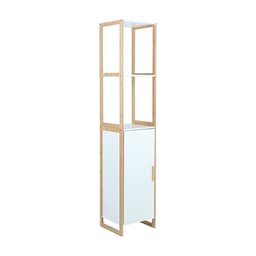ชั้นวางในห้องน้ำ รุ่นโกฮาน ขนาด 33 x 30 x 160 ซม. - สีขาว/ธรรมชาติ