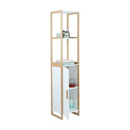 ชั้นวางในห้องน้ำ รุ่นโกฮาน ขนาด 33 x 30 x 160 ซม. - สีขาว/ธรรมชาติ