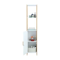 ชั้นวางในห้องน้ำ รุ่นโกฮาน ขนาด 33 x 30 x 160 ซม. - สีขาว/ธรรมชาติ