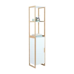 ชั้นวางในห้องน้ำ รุ่นโกฮาน ขนาด 33 x 30 x 160 ซม. - สีขาว/ธรรมชาติ