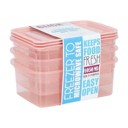 ชุดกล่องอาหาร รุ่นคลิกล็อค จำนวน (6ชิ้น/ชุด) ขนาด 1050 มล. - สีชมพู