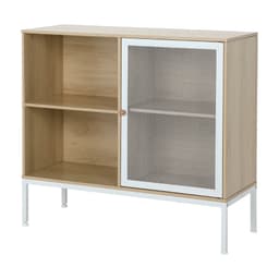 ตู้บานเปิด รุ่นโมนิโม่ ขนาด 90 x 35 x 80 ซม. - สีขาว/ธรรมชาติ