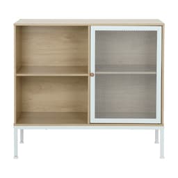 ตู้บานเปิด รุ่นโมนิโม่ ขนาด 90 x 35 x 80 ซม. - สีขาว/ธรรมชาติ