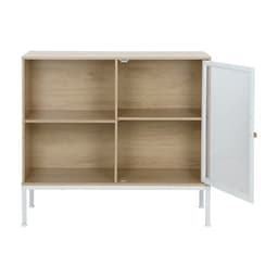 ตู้บานเปิด รุ่นโมนิโม่ ขนาด 90 x 35 x 80 ซม. - สีขาว/ธรรมชาติ