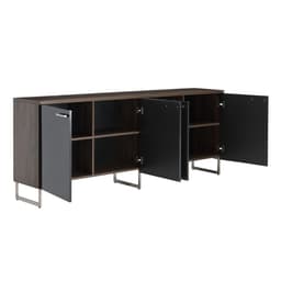ตู้เอกสารเตี้ย รุ่นโนเบิล ขนาด 200 x 40 x 80 ซม. - สีบาค วอลนัท