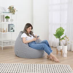 furinbox เบาะเม็ดโฟม รุ่นโจ ไซส์ L ขนาด 80 x 80 x 120 ซม. - สีน้ำเงิน