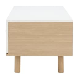 Furinbox โต๊ะกลางท็อปเหลี่ยมพร้อมลิ้นชัก รุ่นมาเรีย ขนาด 100 ซม. - สีไวท์ โอ๊ค